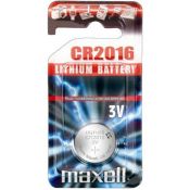 Maxell Batterie Lithium Knopfzelle Typ CR 2016, 1er Blister
