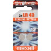 Maxell Batterie Alkali Knopfzelle Typ LR 43, 2er Blister