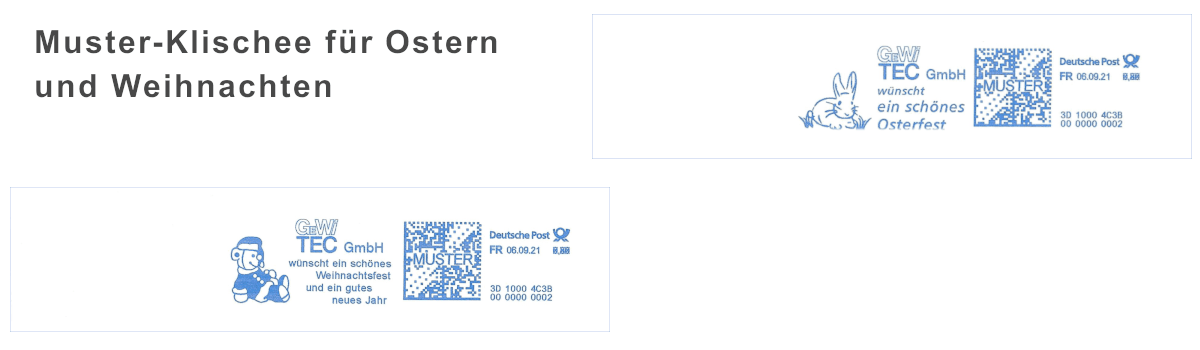 Musterklischee für Frankiermaschine