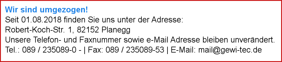GeWi.Tec GmbH zieht um