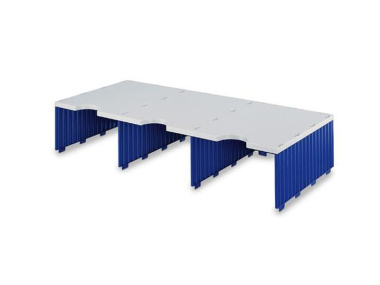 Erweiterungset für styrodoc trio Aufbaueinheit JUMBO mit 3 Fächer grau-blau