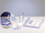 Zettelbox mit Stiftehalter Acryl Line transparent