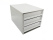 Ablagebox styro Typ 16003 individuell 3 Fächer 61 mm A4 grau weiss