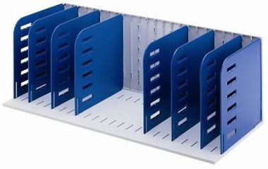 Sortierablage Sortiereinheit mit 8 Trennwänden senkrecht, grau-blau