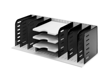 Sortierablage Sortiereinheit mit 8 Trennwänden und 3 Tablare, grau-schwarz
