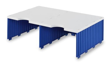 Erweiterungset für styrodoc duo Aufbaueinheit JUMBO mit 2 Fächer grau-blau