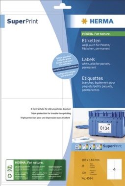 Adressetiketten 100 Stück Herma 4364 Etiketten weiß 105x144 SuperPrint