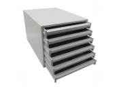 Ablagebox styro Typ 16000 individuell 6 Fächer 27 mm A4 grau