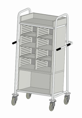 Kommissionierwagen Akten Transportfahrzeug 8 Fächer - Ablage - Paketfach