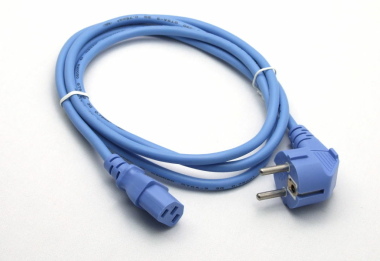 Kaltger&auml;tekabel blau gewinkelt Netzkabel Kabel Anschlu&szlig;kabel Stromkabel