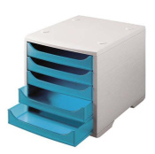 Ablagesysteme 2 St&uuml;ck styrobox grau hellblau Ablageboxen