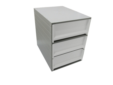 Ablageboxen styro Typ 16005 individuell 3 Fächer 94 mm A4 grau weiss - 2 Stück