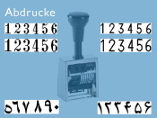 Numeroteur Reiner B6 (Zs 6 | Zg 4,5) mit vorstehenden Nullen | Schriftart: Block | Stempelfarbe: schwarz