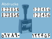Numeroteur Reiner B6K (Zs 6 | Zg 4,5) mit vorstehenden Nullen | Schriftart: Antiqua | Stempelfarbe: rot