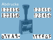 Numeroteur Reiner B6K (Zs 6 | Zg 4,5) mit vorstehenden Nullen | Schriftart: Iranisch | Stempelfarbe: rot