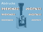 Numeroteur Modell C1 (Zs 7 | Zg 3,5) Schriftart: Antiqua | Stempelfarbe: blau