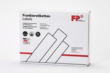 Frankieretiketten 1.000 Stück für PostBase one Streifengeber  44x167 mm   weiss