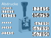 Numeroteur Modell C (Zs 7 | Zg 5,5) Schriftart: Block | Stempelfarbe: grün