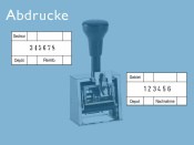 Numeroteur Modell N41a mit Textplatte (Zs 6 | Zg 4) Komplettpreis, Schaltung: bis 2x | Schriftart: Block | Stempelfarbe: grün