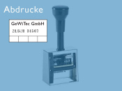 Numeroteur Modell DN53a mit Datum rechts (Zs 5 | Zg 4) Schaltung: bis 2x | Schriftart: Block / Block | Stempelfarbe: schwarz