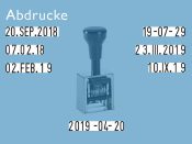 Datumstempel Modell D28 (Zg 4) Datum-Art: gek. Monatsname | Stempelfarbe: grün