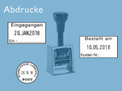 Datumstempel Modell D28b mit Textplatte (Zg 4) Datum-Art: gek. Monatsname | Stempelfarbe: rot