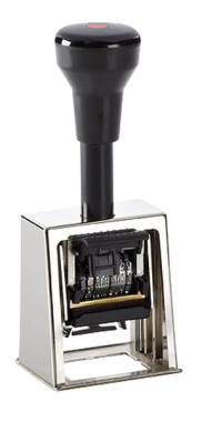 Datumstempel Modell D28b mit Textplatte (Zg 4) Datum-Art: gek. Monatsname | Stempelfarbe: schwarz
