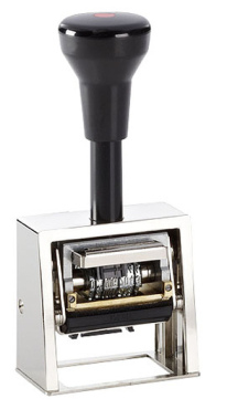 Datumstempel Modell D41 mit Textplatte (Zg 4) Datum-Art: gek. Monatsname | Stempelfarbe: grün
