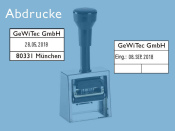 Datumstempel Modell D53 mit Textplatte (Zg 4) Datum-Art: Ziffern | Stempelfarbe: blau