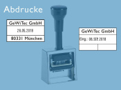Datumstempel Modell D53 mit Textplatte (Zg 4) Datum-Art: gek. Monatsname | Stempelfarbe: schwarz