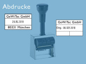 Datumstempel Modell D53V mit Textplatte und Datums- Visibleanzeige (Zg 4) Datum-Art: gek. Monatsname | Stempelfarbe: schwarz