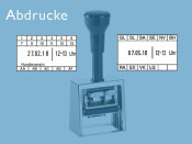 Datumstempel Modell D53Z mit Textplatte und Stunden-Rad (Zg 4) Stempelfarbe: blau