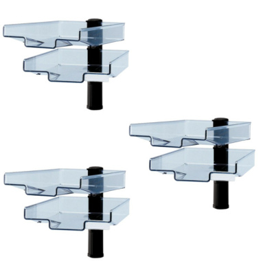 Schwenkflügler 3er-Set, schwarz, mit 2 transparenten Schalen