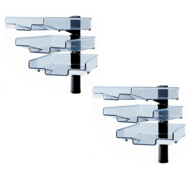 Schwenkflügler 2er-Set, schwarz, mit 3 transparenten Schalen