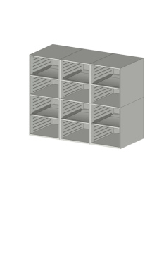 Sortiereinheit Styromega mit 12 Fächer, für Wandmontage - Variante A2.1