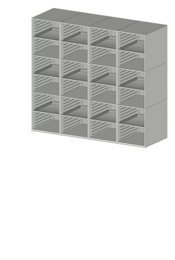Sortiereinheit Styromega mit 24 Fächer, für Wandmontage - Variante B3.1