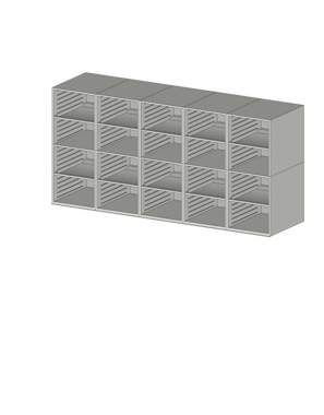 Sortiereinheit Styromega mit 20 Fächer, für Wandmontage - Variante C2.1
