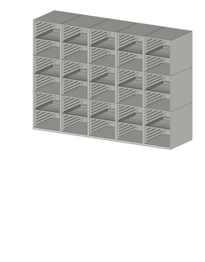 Sortiereinheit Styromega mit 30 Fächer, für Wandmontage - Variante C3.1
