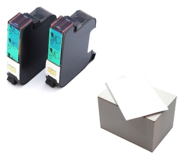 Frankierfarbe für Postbase 30/45/65/100 - Frankierpatronen Set XL - Paketangebot Doppel Etiketten