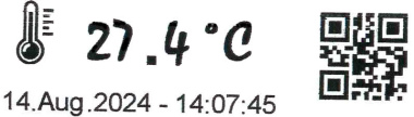 Sensormessung jetStamp 1025 sense Temperatur Datum Zeit