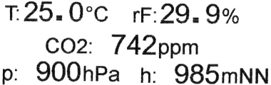 Sensormessung jetStamp 1025 sense CO2 ppm