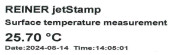 Stempel stempeln kennzeichnen Temperaturmessung mit Laser