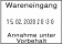 Eingangsstempel ChronoDater 925 mit  Datum, Uhrzeit und Textplatte (Zg 3,5)