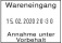 Eingangsstempel ChronoDater 925 mit  Datum, Uhrzeit und Textplatte (Zg 3,5)